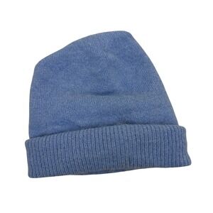 Everlane Beanie Unisex OS Blue Alpaca Wool Blend Cuffed Knit Hat Winter Long